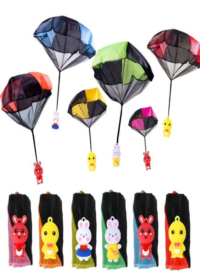 VOMAOK 6 Pack Parachute Toy Outdoor Hand Throw Flying Toys for Kids Boys Girls Easter Basket Stuffers Gifts - Image 1